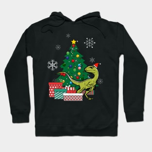 Velociraptor Around The Christmas Tree Hoodie